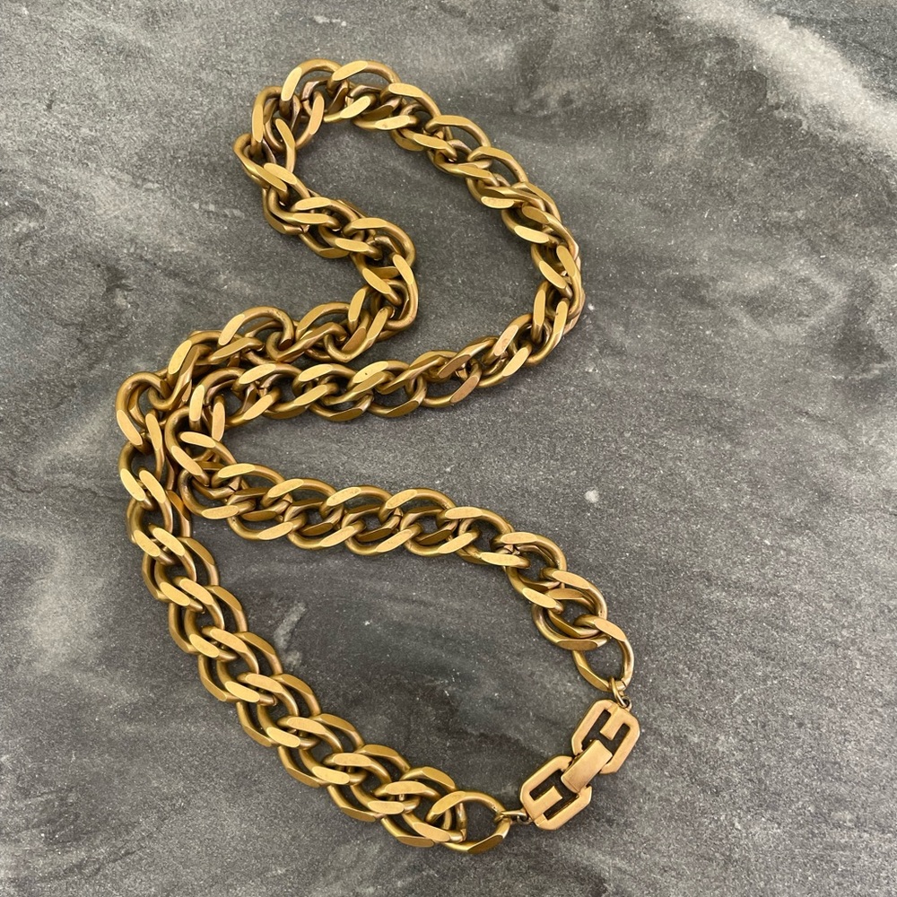 Vintage Givenchy Chunky Gold Chain Necklace - Picture 15 of 17